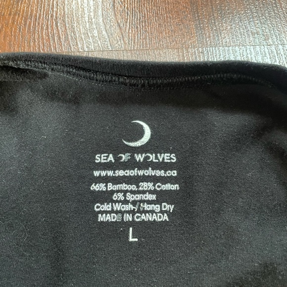 Local designer long sleeve tee • Black with mesh sleeves - Picture 3 of 3